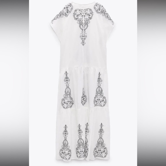 NWOT Zara boho embroidered maxi dress - Picture 3 of 5